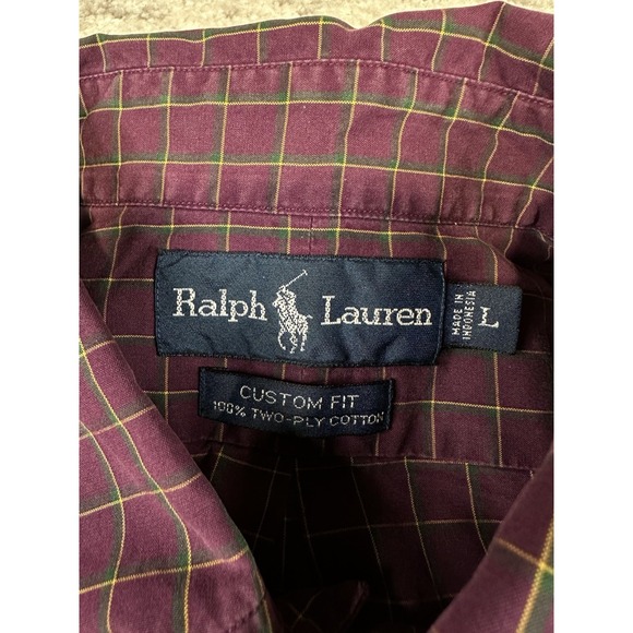 Polo Ralph Lauren Shirt Mens Large Long Sleeve Button Up Purple Check - Picture 3 of 11
